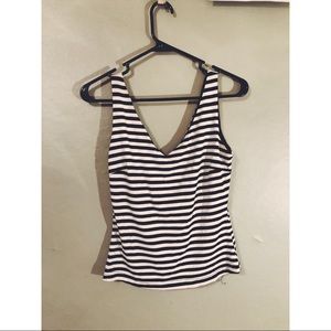 Striped v-neck blouse